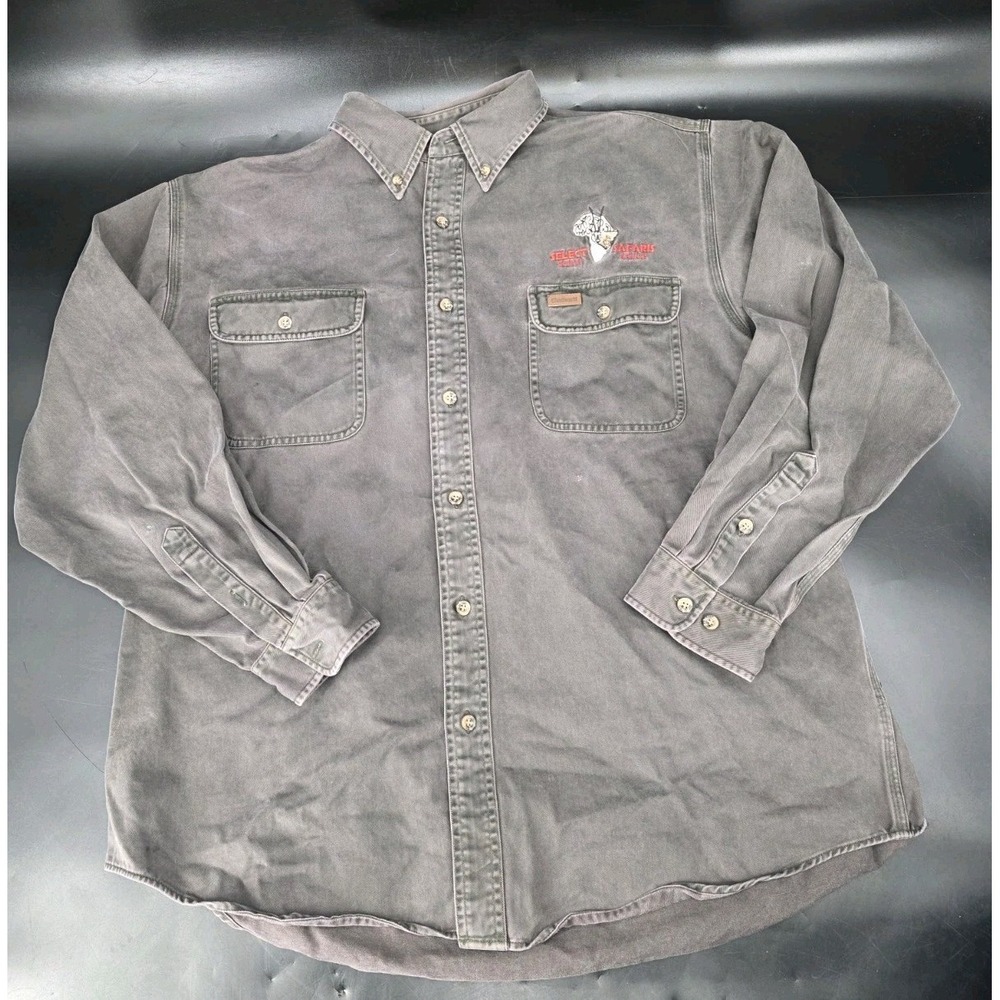 Carhartt S09MOS Button Shirt Men's XL Moss Gray Outdoor Hunting Hike (w/Logo)